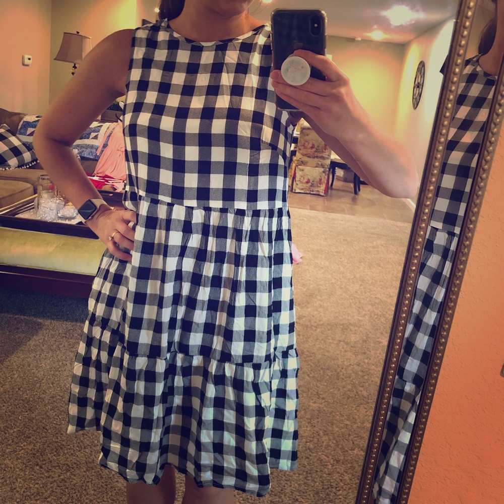 Black & White Buffalo Plaid Dress